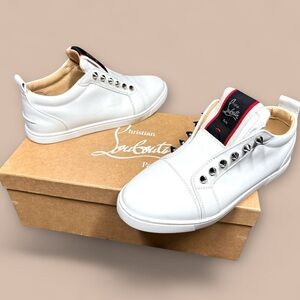 Christian Louboutin WOMENS F.A.V Fique A Vontade White Low Top Sneaker